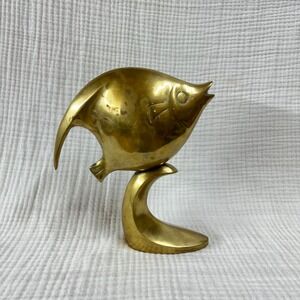 Vintage Mid Century BRASS Angel Tropical FISH FIGURE, Sculpture, MCM
